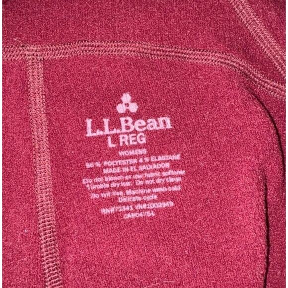 L.L. Bean Burgundy heavyweight base layer pants Sz L - Picture 2 of 5